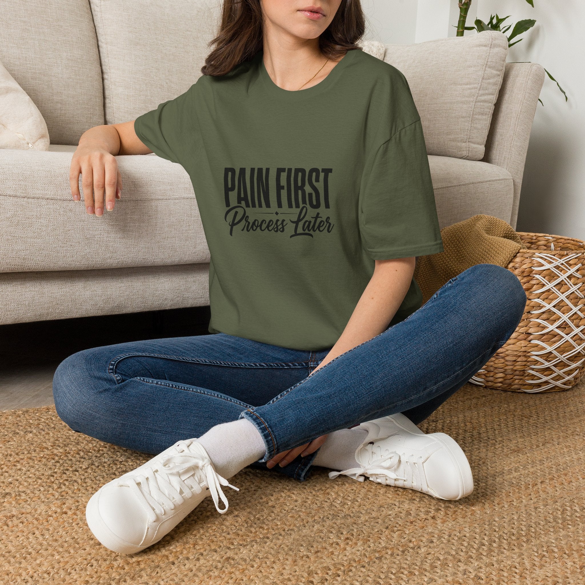 Pain First Process Later T-Shirt | Motivational Quote Tee