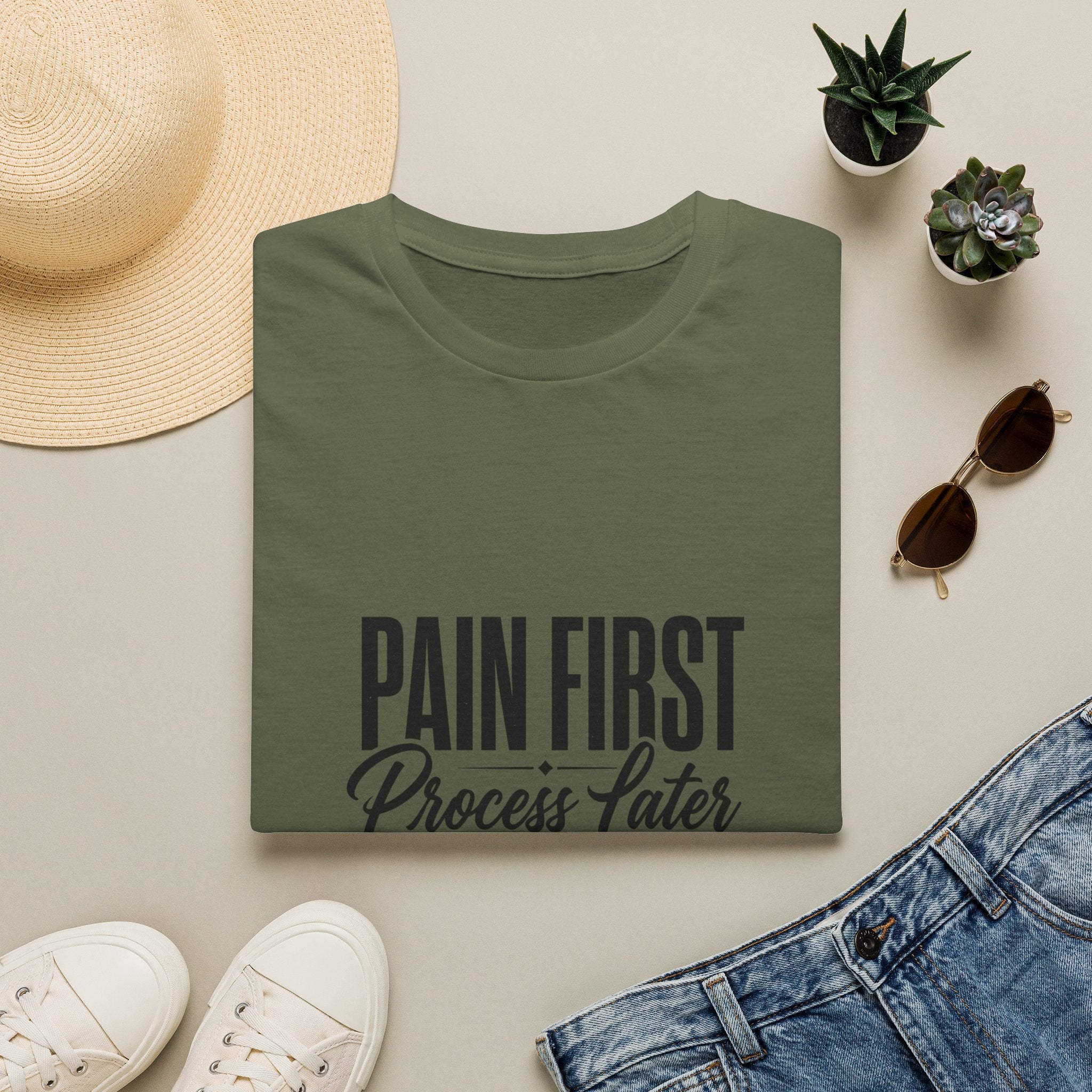 Pain First Process Later T-Shirt | Motivational Quote Tee