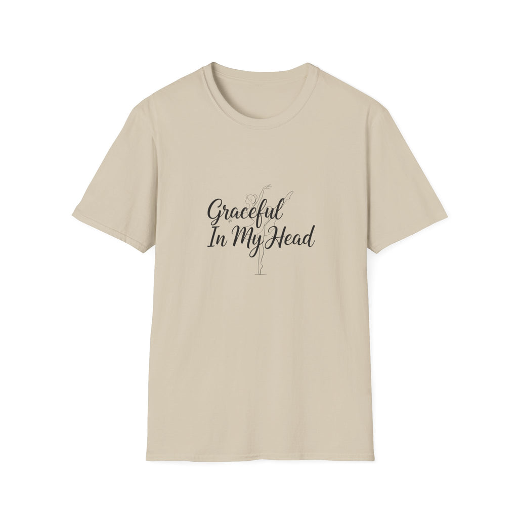 Graceful In My Head T-Shirt | Script Typography, Minimal White Tee