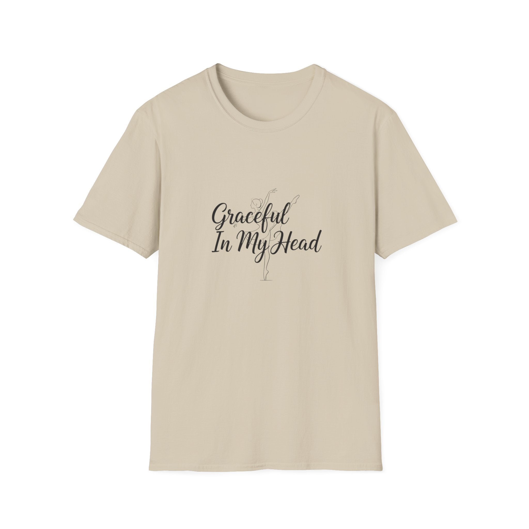 Graceful In My Head T-Shirt | Script Typography, Minimal White Tee