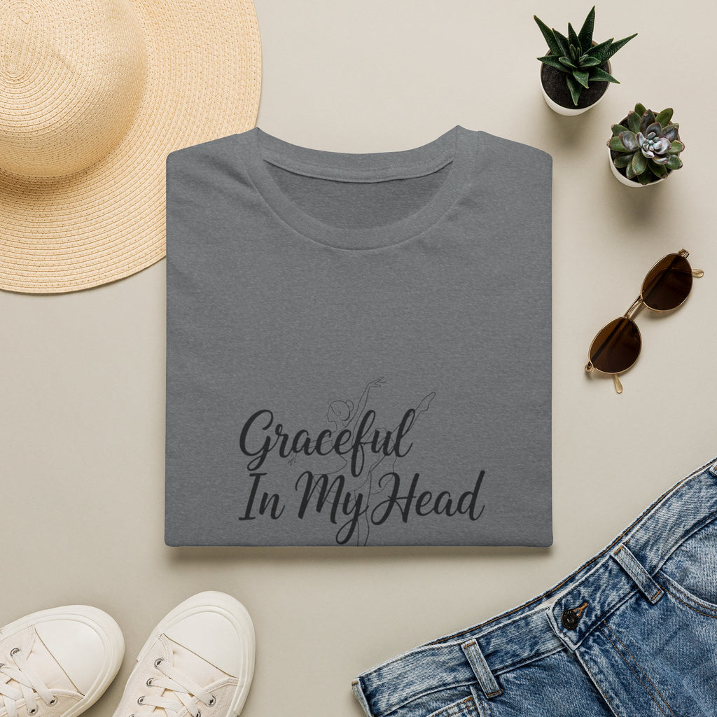 Graceful In My Head T-Shirt | Script Typography, Minimal White Tee