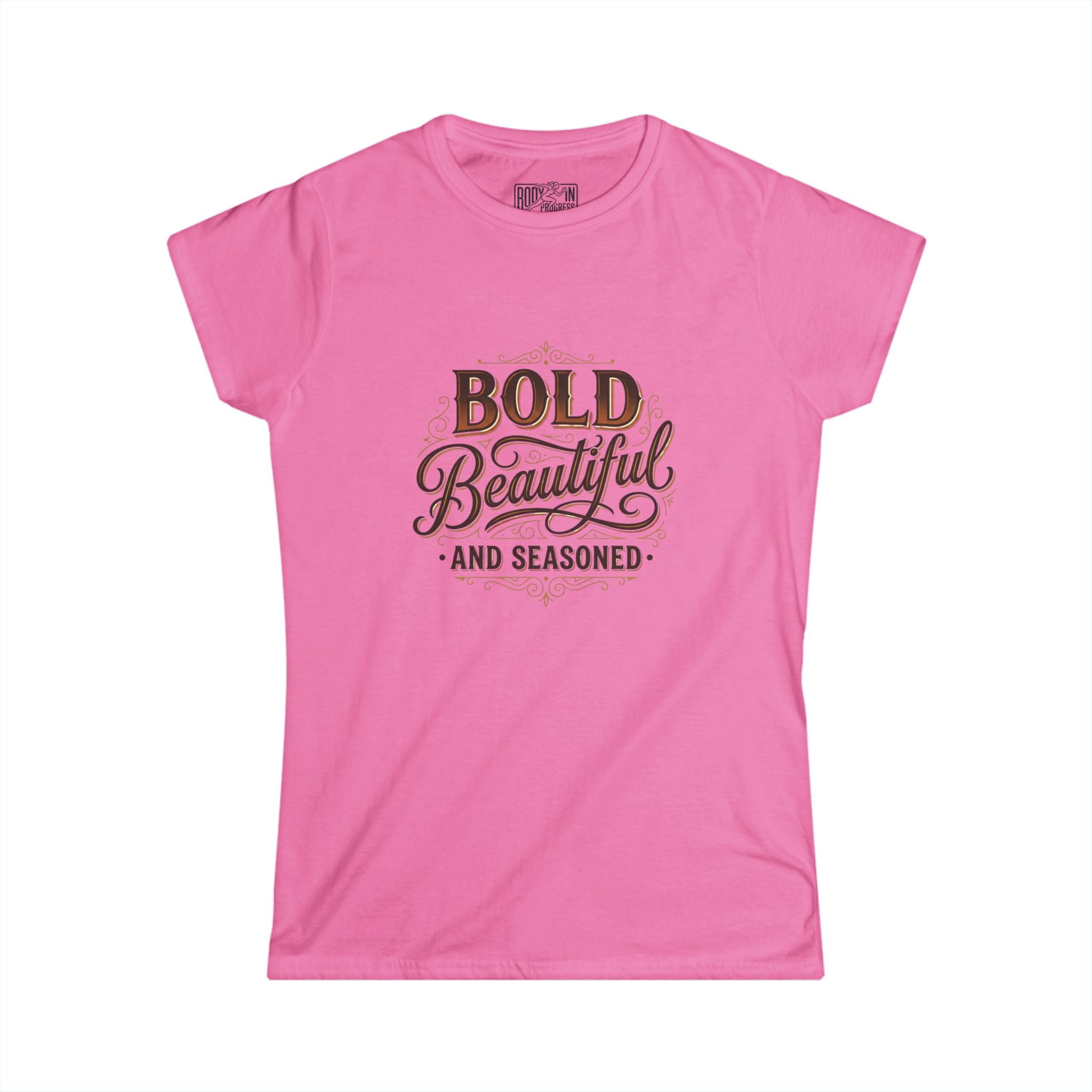 Bold Beautiful and Seasoned T-Shirt | Feminine Script Typography, Cooking Spice Theme
