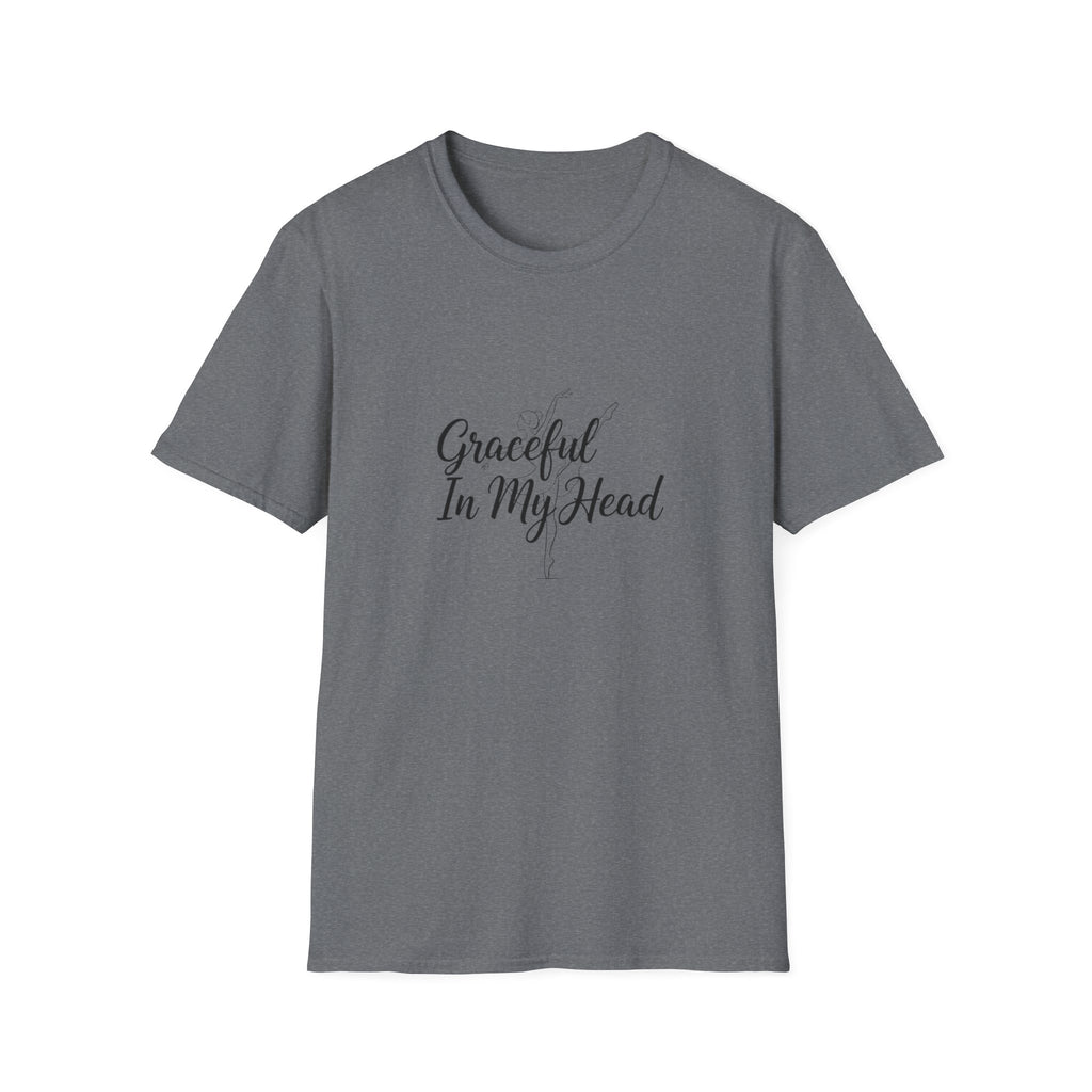 Graceful In My Head T-Shirt | Script Typography, Minimal White Tee