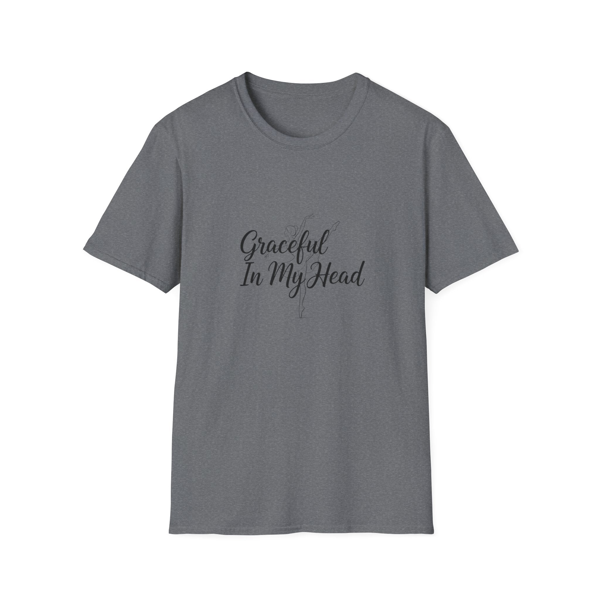 Graceful In My Head T-Shirt | Script Typography, Minimal White Tee