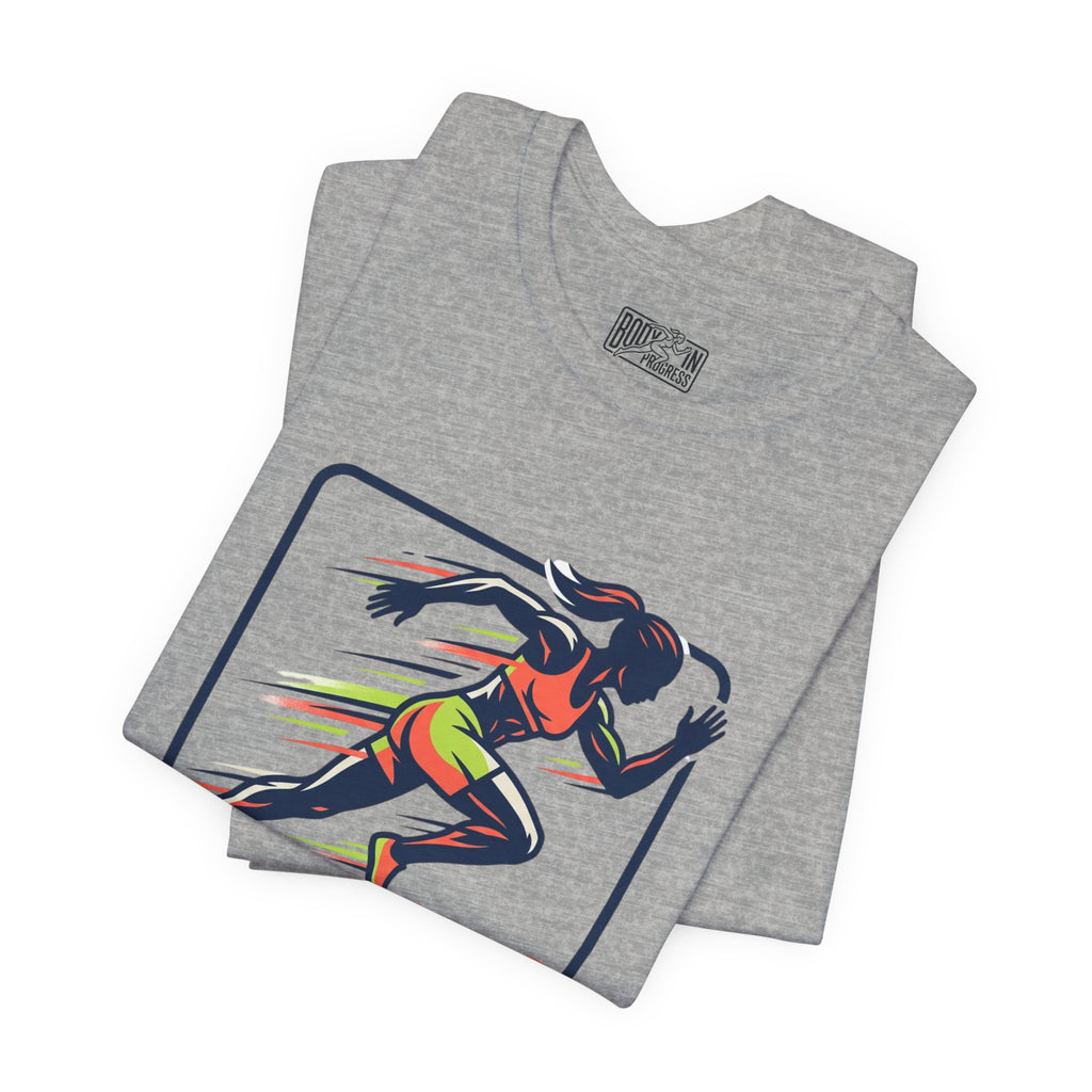 Just Keep Moving Running Graphic Tee | Motivational Fitness Shirt