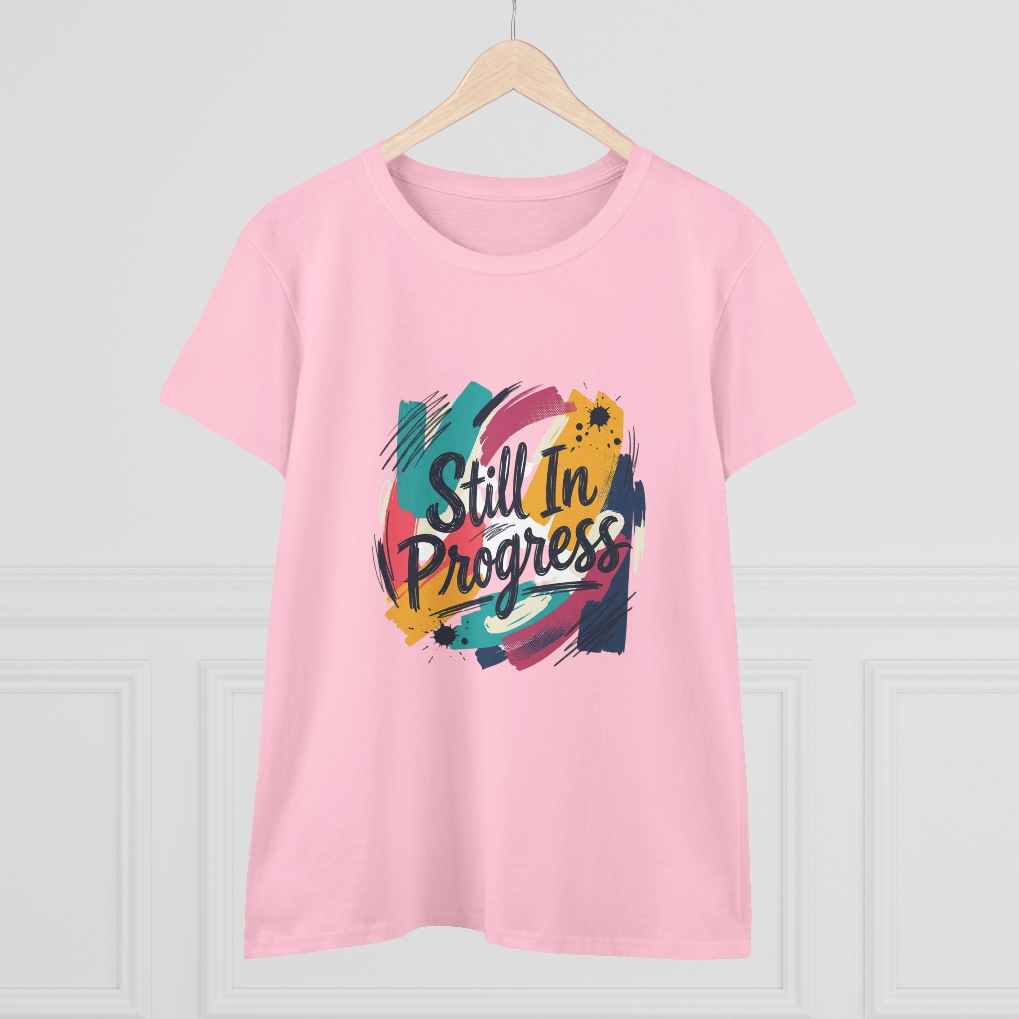 Still In Progress T-Shirt | Inspirational Brushstroke Typography, Motivational Tee
