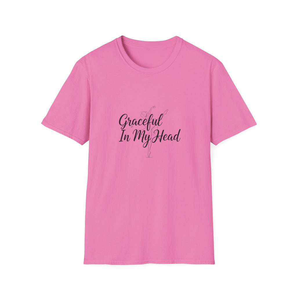 Graceful In My Head T-Shirt | Script Typography, Minimal White Tee