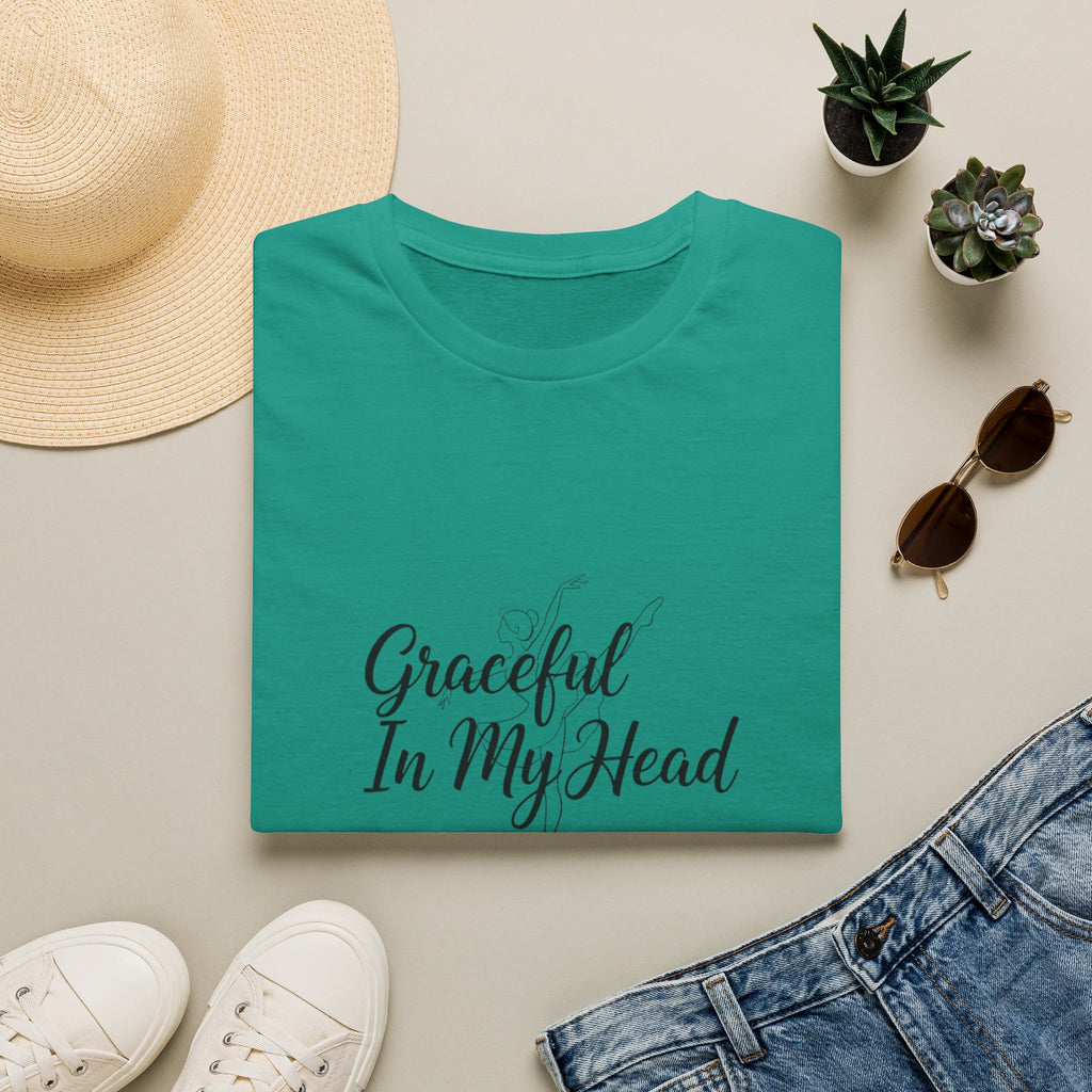 Graceful In My Head T-Shirt | Script Typography, Minimal White Tee
