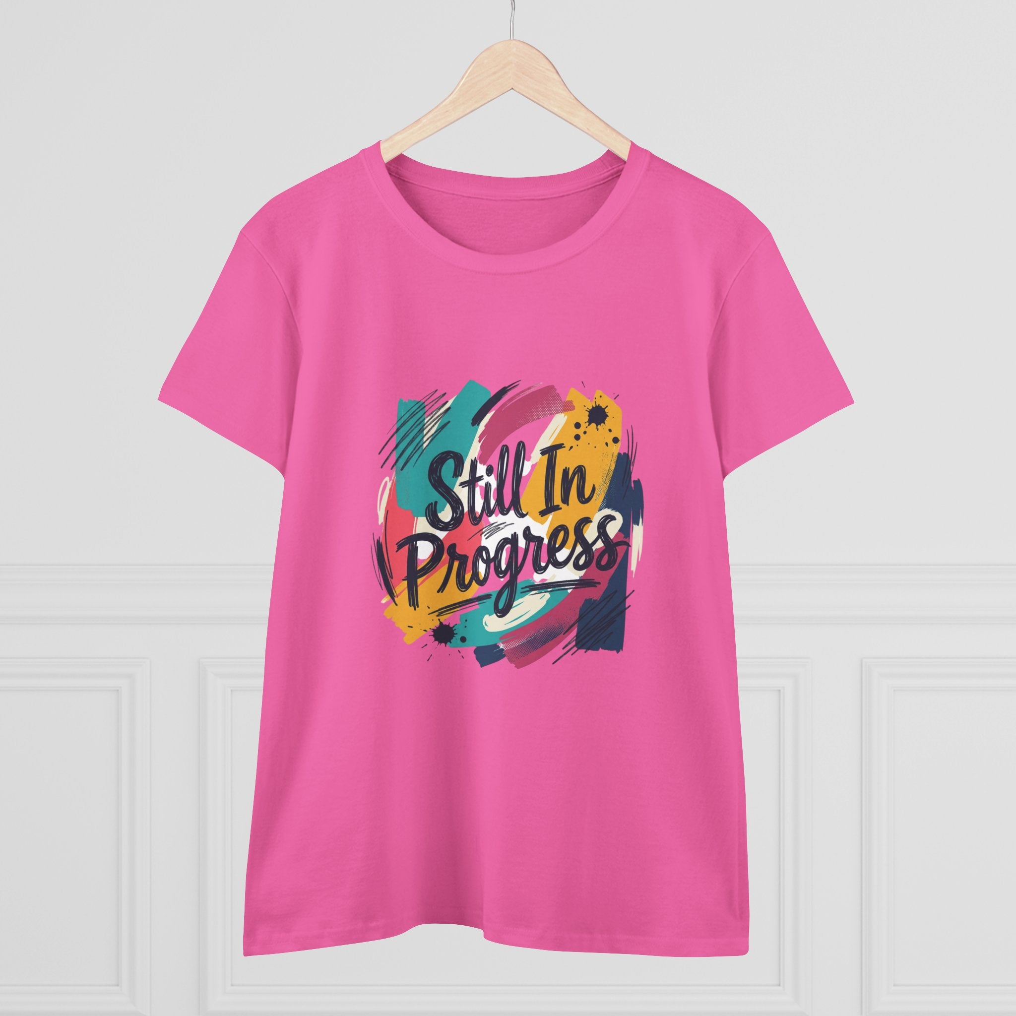 Still In Progress T-Shirt | Inspirational Brushstroke Typography, Motivational Tee
