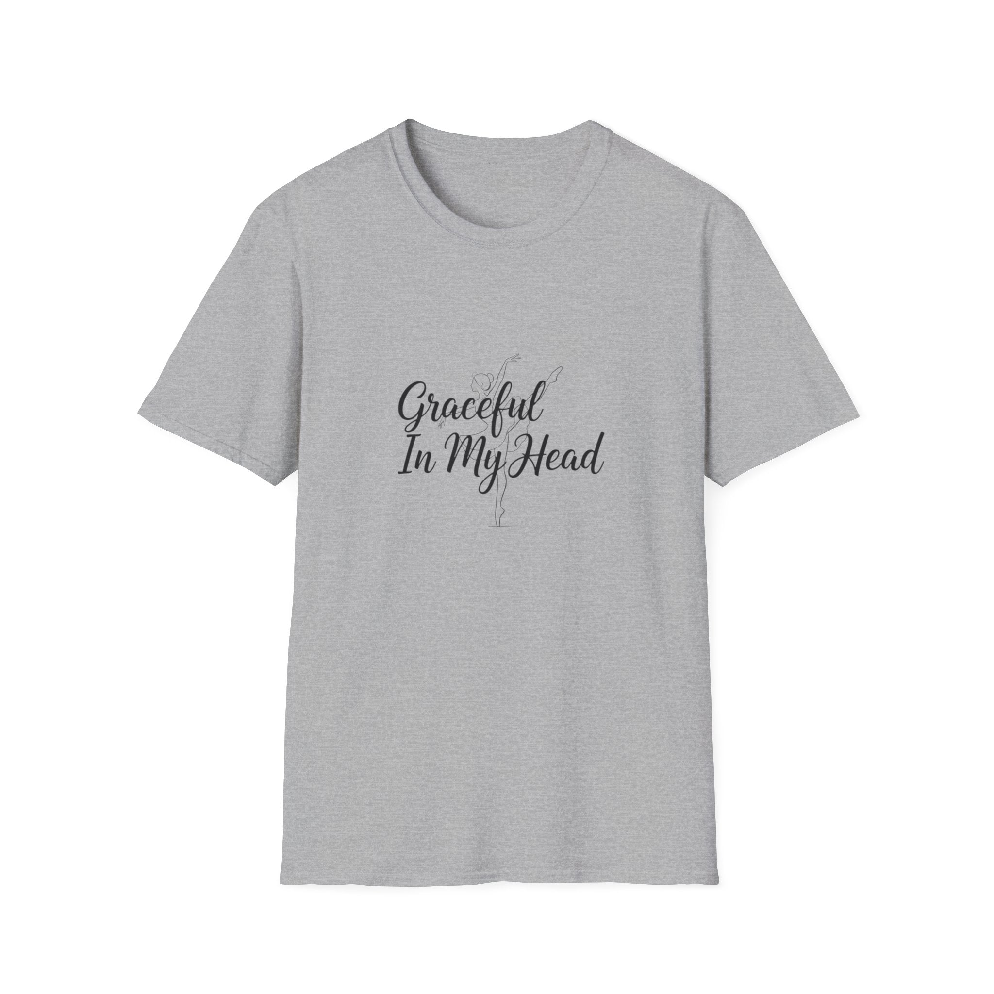 Graceful In My Head T-Shirt | Script Typography, Minimal White Tee